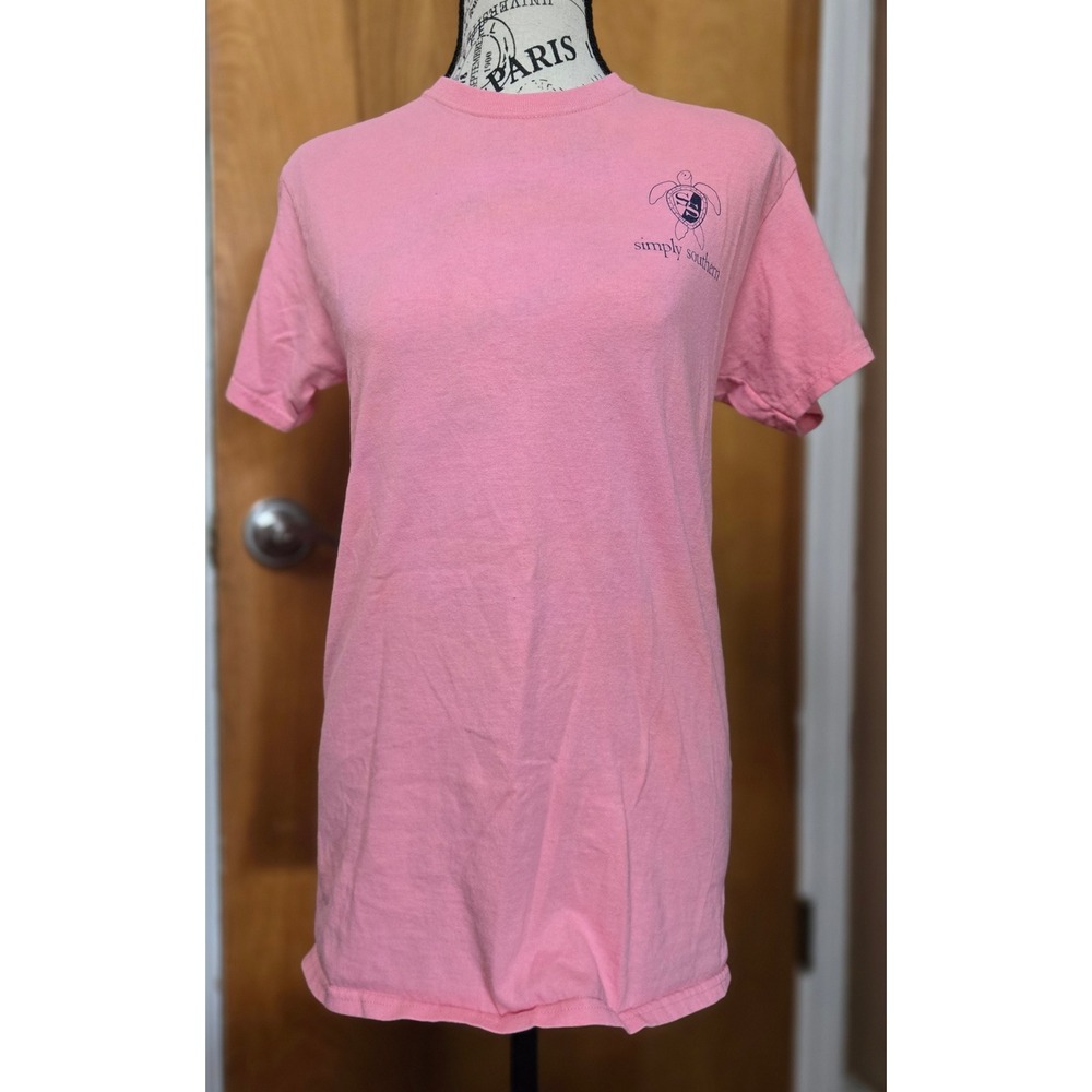 Simply Southern Pink Graphic T-Shirt Small Puppies Pig Cooler Humble Kind Tee